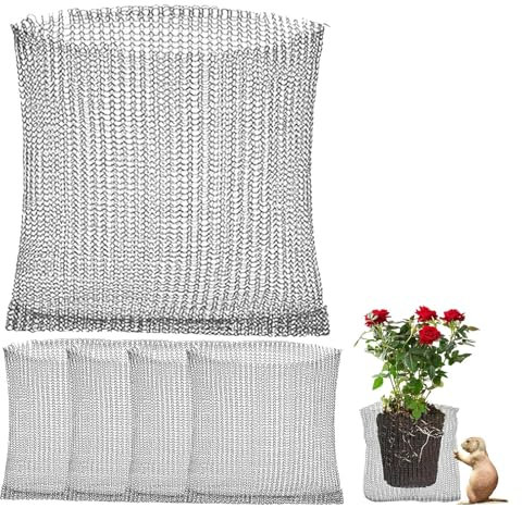 Jiavlyx 5 Pièces Panier De Protection des Racines pour Les Plantes, 40 * 45 Cm Panier De Protection en Acier Inoxydable, Panier De Protection des Racines, pour Légumes Arbre Fruitier Fleurs Plantes