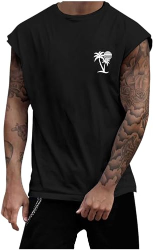 Débardeur Homme Coton Tee Shirt sans Manches T Manche Gilet Mode Debardeur Garcon Marcel Sport Maillot De Corps Débardeurs Tricot Peau Vêtements Ete Musculation Lot Running