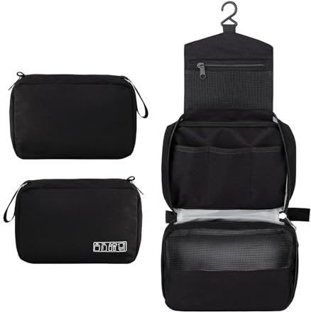 Aucuu Beauty Case da Viaggio Appendere, Borsa da Toilette per Donna Uomo, Impermeabile Trousse Trucchi, Beauty Case per Organizzare Cosmetici Oggetti Personali