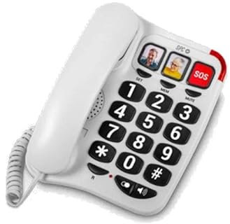 VoltShine Téléphone avec Design Ergonomique, Grandes Touches, écran LCD et amplificateur de Son. Idéal pour Les Personnes âgées et malentendantes.