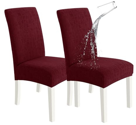 Ystyle Stretch Stuhlhussen 2er Set, Stuhlbezug Elastischer, Hussen Für Stühle Abnehmbarer, Stuhlbezüge Chair Cover Langlebig Universal, Für Bankett Deko Und Hochzeit Partys, Burgunderrot