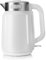 LEHMANN Hervidor de Agua Eléctrico, 2L, 2200W, Ebullición Rápida, Doble Pared, Base 360°, Apagado Automático, Acero Inoxidable, Sin BPA, Ideal para Familias Grandes u Oficinas, Blanco