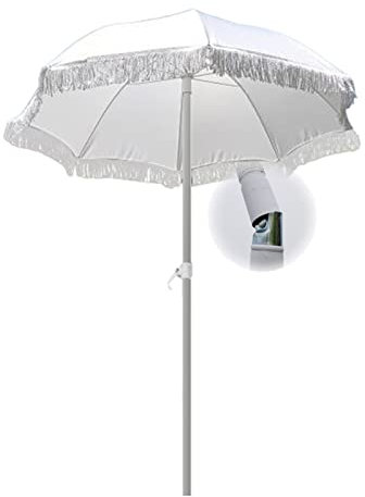 OOMRNV Ombrellone da Giardino Bianco, Ombrellone da Spiaggia, Ombrellone da Giardino, Ombrellone da Spiaggia, Ombrellone da Giardino, Ombrellone da Spiaggia Rotondo,White