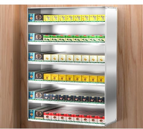 Wall-Mounted Cigarette Display Rack for Retail Stores, Aluminum Tobacco Showcase Cabinet, 43.5x15x60cm Convenience Store Shelves, Organized Matchbox Holder