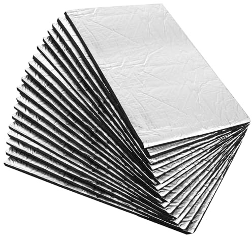 YOUNTHYE 20PCS Car Sound Deadening Mat, 40cm x 25cm Self Adhesive Sound Deadening Sheets 10mm Thick, Foil Insulation Sheet for Automotive Noise and Heat Insulation