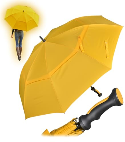 iX-brella 130 cm XXL Fiber-Golfschirm Automatik doppeltes Dach mit Ventilationsbezug