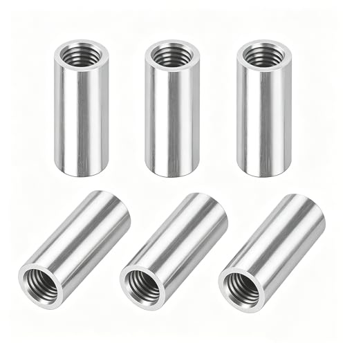 Lot de 6 manchons filetés ronds M8 x 30 mm - Écrous de connexion - Manchons d'écartement en acier inoxydable 304 - Inoxydable et durable - Pour le bureau et l'industrie comme écrou d'embrayage ou