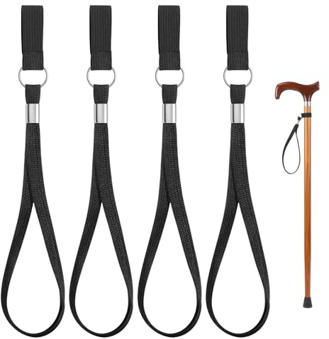 Sibba Lot de 4 sangles de poignet pour canne de marche, dragonne, accessoire de canne pour la maison, l'extérieur, les voyages et l'escalade