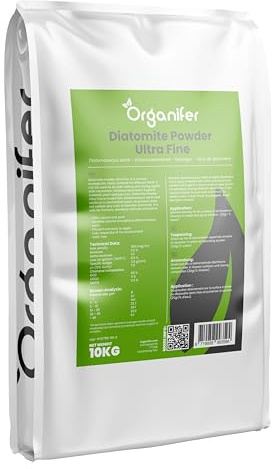 Kieselgur - 100% Rein - Bodenpulver - Ultrafeines Pulver - Ungiftiges Gartenpulver - Bodenverbesserung - Gartendünger - Kieselgur für Hühner - Gegen Ameisen - Organifer (10 KG)