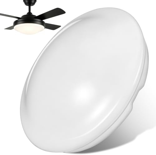 INOOMP Ceiling Fan Light Acrylic Cover Replacement 19Cm Diameter 1.5Cm Edge Height Dome Cover for Office Bedroom Living Room Ceiling Fan Lamp