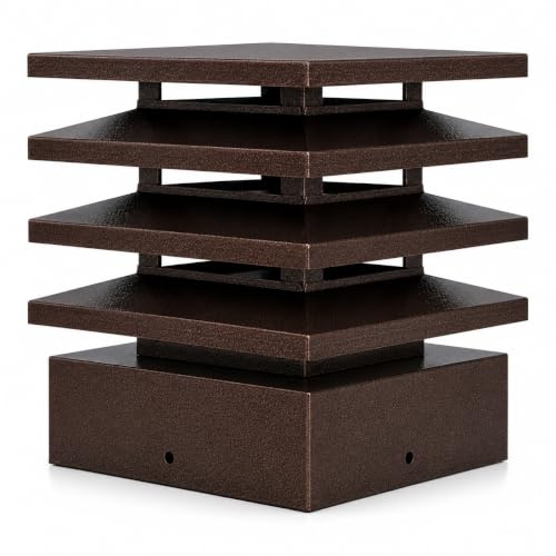 MAKA Comignolo Architettonico, Terminale per Canna Fumaria Camino Stufa a Legna Pellet e Gas, Cappello Antipioggia Design Architettonico (550x550 mm - TDM)