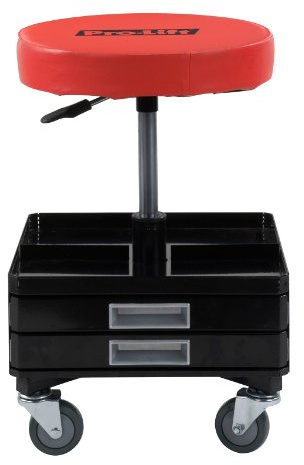 Pro-LifT C-3100 Druckluftstuhl mit doppelter Werkzeugablage, 136 kg, Grau