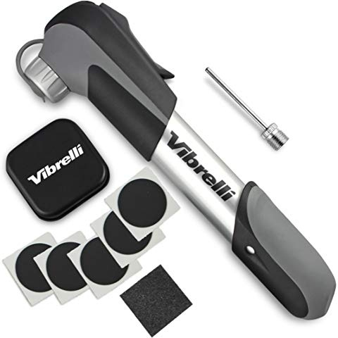Vibrelli Mini Bike Pump - Presta & Schrader Bicycle Pump - 120 PSI Tire Pump for Road & MTB - No Valve Changing Needed, Mini Pump