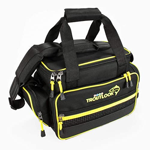 Troutlook Forellentasche, Tasche speziell für Forellenteig, Sbirolino, Bombarden, Posen uvm. mit Schultergurt (Medium)