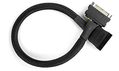 Câble d'extension d'alimentation SATA - 30 cm - Noir - Pour disque dur SSD mâle vers femelle