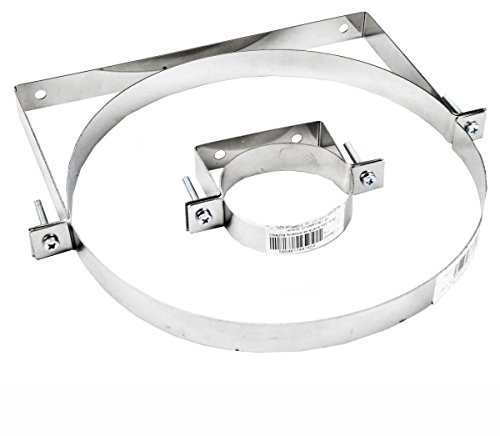 Stainless Steel, Chimney Flue, Wall Support Clamp Pipes Stove, Ø 200 mm (7.87)