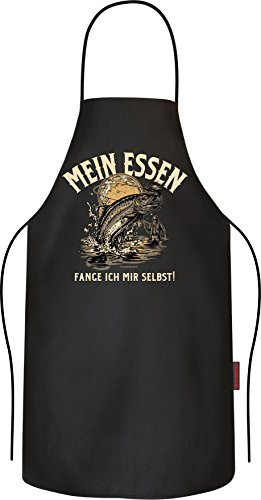 RAHMENLOS Grillschürze Kochschürze Küchenschürze als Geschenk für Angler - Mein Essen fange ich mir selbst
