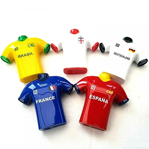 5 x Football Shirt Double Hole Pencil Sharpeners International Cup Novelty