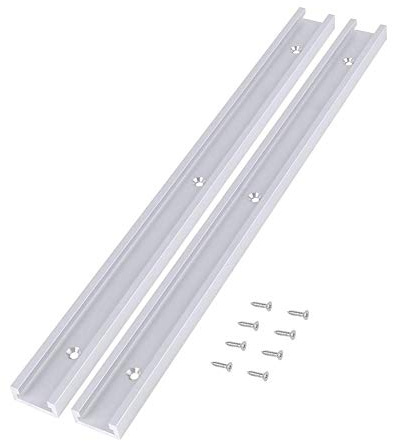 2 Stück 400mm Aluminiumlegierung T- T-Slot mit 8 Stück selbstklebende Schrauben für Holzbearbeitung oder Router Tischsäge