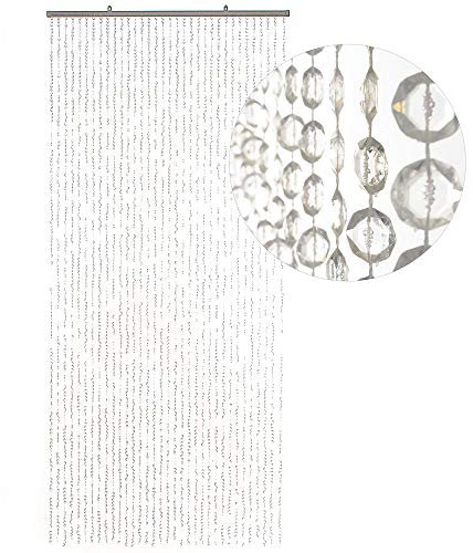 HAB & GUT Türvorhang DIAMANTEN klar XL 100 x 220 Perlenvorhang Pailettenvorhang