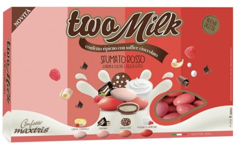 Confetti Maxtris Two Milk Sfumato Rosso Scatola1 Kg, Assortito