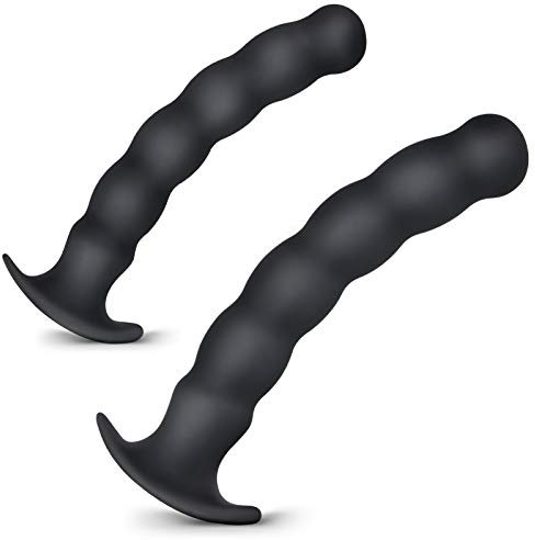 Roluck Analplug mit Stoss Silikon Analplug Set, Klein+ Groß Sex Spielzeug für die Frau und Männer