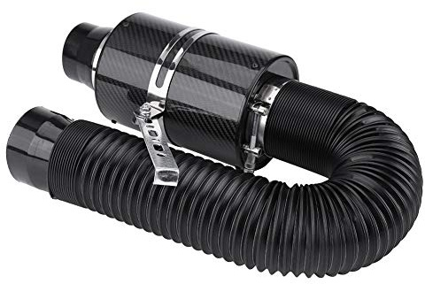 Kit de filtre à air froid en fibre de carbone 76 mm 3universel, boîte de filtre à induction Système d'admission d'air froid avec tuyau d'admission