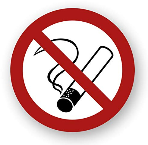 10 stycken XXL rökning förbjudet klistermärke Ø 21 cm rund med UV-skydd varningsskyltar för utomhus och inomhus förbud märkning ej tillåten cigaretter ej av STROBO