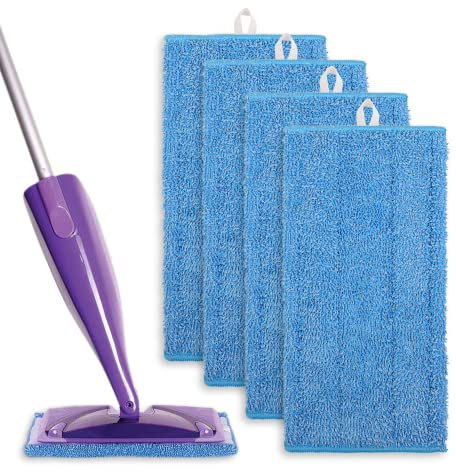 Upgraded Reusable Mop Pads Compatible with Flash Powermop, Washable Asorbing Mop Cloth for Spray Mop, Effectively for Tough Grime on Any Floor Types