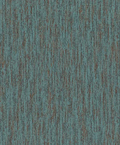 Rasch Tapeten 704235 aus der Kollektion Kalahari-Vliestapete in Türkis, Blau und Rot mit textiler Struktur-10,05m x 53cm (L x B) Tapete