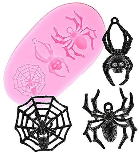 Silikonform für Halloween, Spinnennetz, für Fondant, Süßigkeiten, Schokolade, Lutscher, Desserts, Eiswürfel, Ton, Seife, Kekse, Gips, Harz, Cupcake-Topper