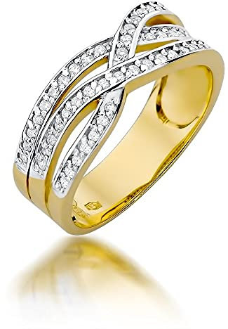 Damen Versprechen Ring Verlobungsring Antragsring 585 14k Gold Gelbgold natürlicher echt Diamanten Brillanten