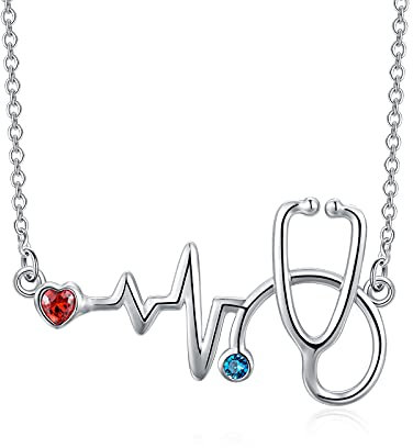 SOULMEET Sterling Silber Stethoskop Halskette Medizinischer Schmuck für Arzt Krankenschwester Medizinstudent Geschenke für Frauen