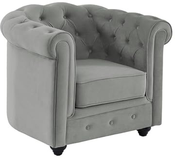 Vente-unique-Poltrona CHESTERFIELD in velluto Grigio