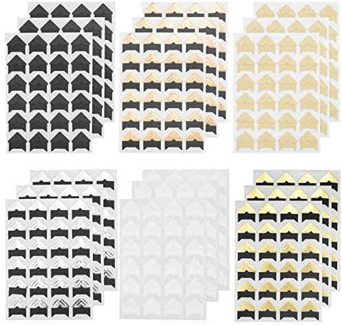 Hocadrv 432 Stücke/18 Blatt Fotoecken Selbstklebend für Fotoalbum, 6 Farben Foto Ecken Klebe, Fotoecken für DIY-Sammelalbum, Fotoalbum, Tagebuch Dekoration