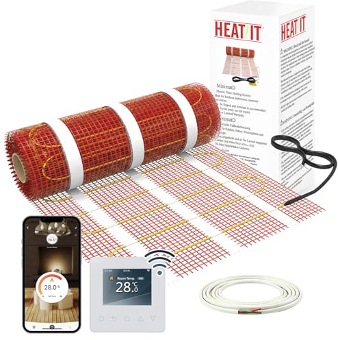 HEATIT Underfloor Heating mat Electric Radiant Self-Adhesive Floor Heating System 200w/㎡ Warmmat with ET-81 Thermostat Kit