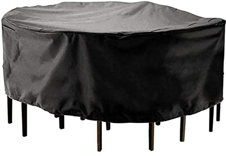 AZICYN Gartenmöbel-Abdeckung Wasserdicht, Terrassenmöbel-Abdeckung Runde Gartentisch-Abdeckung Sonnenschutz Staubdicht Verschleißfeste Schutzhülle (Color : Black, Size : 100X90cm) (Black