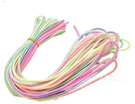 KEOJI diá. Cuerda de Pulsera de Arco Iris de 3 mm de luz Cuerda Artesanal Cuerda de Cordel para Llavero de cordón de Bricolaje Cordón de tendedero-50 pies (15 Metros)