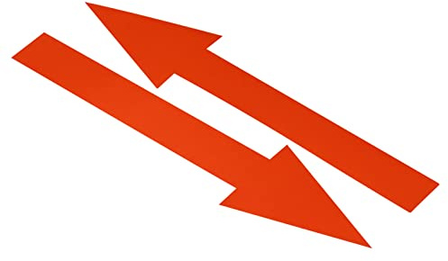 PATIKIL 8x2 Arrow Sticker, 15 Pack PVC Removable Self Adhesive Waterproof Large Arrow Sign Floor Decal Wall Marking for Road Instructions, Red
