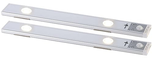 Lunartec Unterbaulampe: 2er-Set Akku-LED-Unterbauleuchten, CCT, 70 lm, Bewegungssensor (Küchenlicht, Unterbauleuchte LED Küche Akku, Kfz)