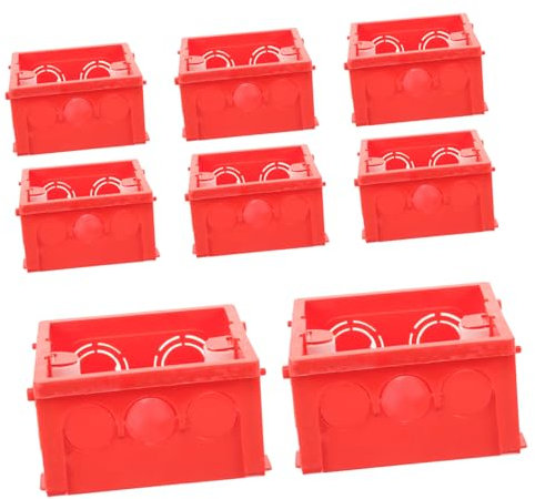 Veemoon 10pezzi Scatole Da Incasso Tipo Rosse Spesse Pvc Plastica Ignifuga Per Montaggio Parete e Derivazioni Elettriche Cassette Prese Muro Nascoste e Resistenti Adatte Per Installazioni