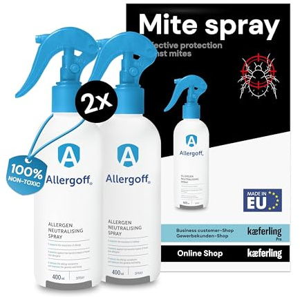 Allergoff Dust Mite Spray 100% Non-Toxic - Most Effective Mite Spray for Mattresses & Upholstery - Suitable for Households with Children & Pets - Control for Allergy Sufferers - 28.16 fl oz (800ml)