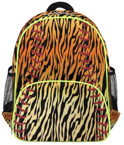 Softball-Kinderrucksäcke mit Tiger-Druck, für Mädchen, Jungen, Kinder, niedlicher kleiner Kleinkind-Rucksack, Schule, Kindergarten, Büchertasche, Reisen, lässiger Tagesrucksack, farbig, One size