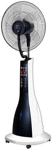 SILVANO Ventilador Nebulizador de Pie 90W con Mando a Distancia | Ventilador con Agua y Pulverizador | 3 Velocidades, Temporizador y Oscilación | Silencioso | Depósito 2,8–3L (MistFlow Pro)