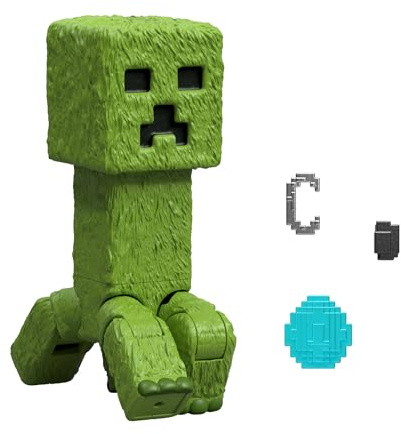 Mattel Minecraft Creeper, Conjunto de Figura de acción y Accesorios, Personaje Coleccionable de 10,16 cm Inspirado en “Una película de Minecraft”, JFR58