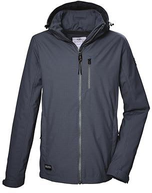 G.I.G.A. DX Softshelljacka för män med dragkedja huva GS 82 MN SFTSHLL JCKT, blågrå, XL, 43117-000