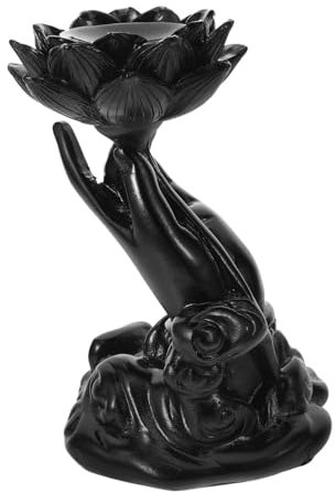 Garneck Buddhism Gifts Lotus Buddha Hand Crystal-ball Base Resin Craft Decorative Crystal Ball Holder
