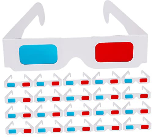 MOLUCKFU 40stücke Pappbrillen Anaglyph Rot-blau Für Filme Spiele Leichte Für Kino Geburtstag Und Festival Tragbare Kompatibel Mit Magazinen Und DVDs