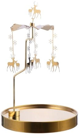 COSMEVIVI 1Stk Kerzenhalter drehbarer Leuchter Kerzendreher Weihnachten blaugrün Glockenspiel hochzeitsdeko wedding decoration Kerze-Schreibtisch-Ornament Desktop-Dekoration Metall Golden