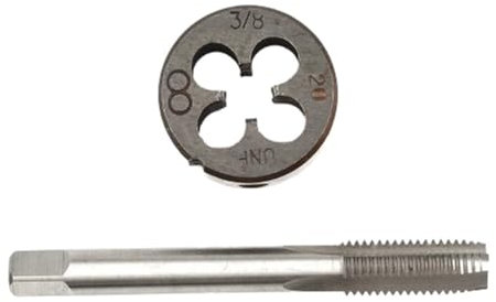 2 pezzi mano destra HSS 6542 maschiatore e filiera for tubi, BSF 3/8-20 maschi a macchina con flauto dritto for filettare parti di strumenti di lavoro
